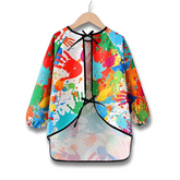 Kids Waterproof Long-Sleeve Painting Smock — Reversible Art Apron & Feeding Bib (Toddlers & Kindergarten)